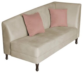 Divã Recamier Heitor 185cm com Almofada Lado Esquerdo Suede - ADJ Decor