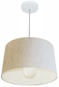 Lustre Pendente Cone Md-4241 Cúpula em Tecido 30/45x40cm Linho Bege - Bivolt