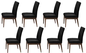 Conjunto 8 Cadeira Decorativa Luana Couríssimo Preto