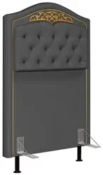 Cabeceira Cama Box Solteiro 90cm com Tachas Imperial Veludo J02 Cinza
