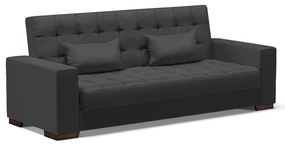 Sofá Cama Casal 3 Lugares 210cm Lisboa Corino D03 - D'Rossi - Preto