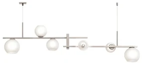 Pendente Tooren Retangular 128X13X40Cm Globos Aberto Ø10Cm / Ø12Cm / Ø... (CHAMPANHE, FOSCO (Branco))