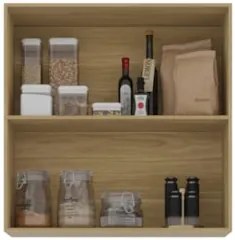 Armário de Cozinha Aéreo 2 Portas 80cm Minsk Freijó/Soft Z06 - Mpozena