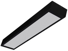 Plafon Sobrepor Led Retangular 54w Preto Luz Branco Frio