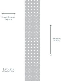 Papel de Parede poá cinza e branco