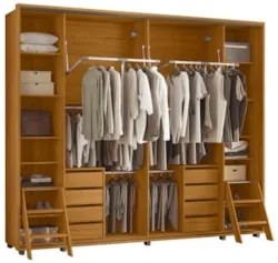 Guarda Roupa Casal 278cm 2 Portas 8 Espelhos Mya Cinamomo Z10 - Mpozen