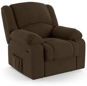 Poltrona do Papai Reclinável Melim Power Elétrica Massagem Veludo FH1 - D'Rossi - Marrom