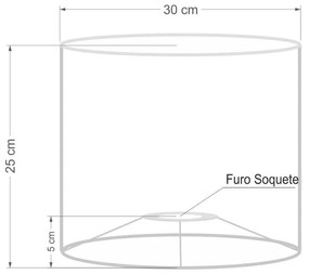 Cúpula em tecido cilíndrica abajur luminária cp-4113 30x25cm azul turquesa