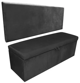 Kit Calçadeira e Painel Clean 100 cm Suede D'Rossi - Preto