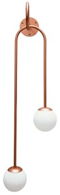 Arandela Pêndulo C/ 2 Globos 26X28X92Cm 2L G9 / Metal E Globo Ø12Cm |... (BT - Branco Texturizado, CLEAR)