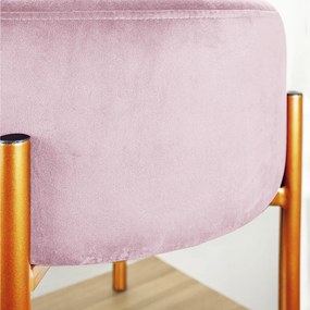 Puff Iron Suede Base Cobre Palito D'Rossi - Rosa Bebê