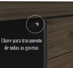 Mesa para Escritório 4 Gavetas Lado Direito 180cm Tamburato Executiva