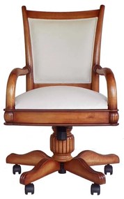 Cadeira com Braço Giratória Victory Madeira Maciça Design Clássico Avi Móveis