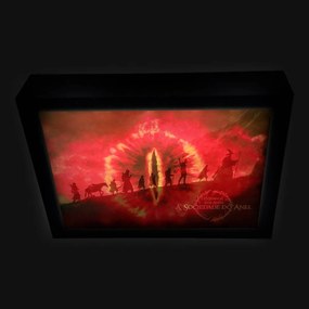 Quadro Luminária Box A4 32x22cm Sociedade - O Senhor dos Anéis - Preto