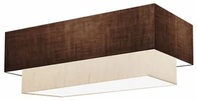 Plafon Para Sala de Jantar Retangular SJ-3044 Cúpula Cor Café Linho Bege