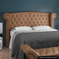 Cabeceira Cama Box King 195cm Provença e Recamier Veneto P02 Sintético