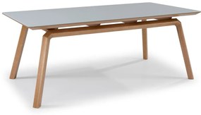 Mesa de Jantar Rivier Retangular Tampo Laqueado com Vidro Base Madeira Maciça Eucalipto Design by Emerson Borges – B2 Design