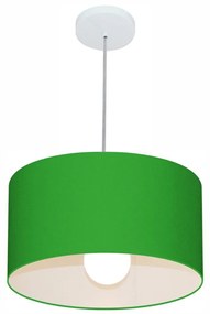 Lustre pendente cilíndrico free lux para mesa de jantar, sala, quarto, churrasqueira e balcão. - Verde-Folha - Tam: 40x21cm