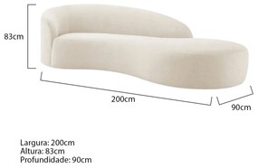 Divã Recamier Orgânico França 200cm Lado Direito Bouclé - ADJ Decor