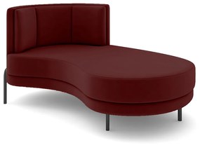 Sofá Chaise Lado Direito Downey Sala de Estar Veludo Vermelho G15 - Gran Belo