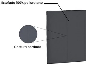 Cabeceira Painel Arizona Para Cama Box Solteiro 90 cm Suede - D'Rossi - Cinza