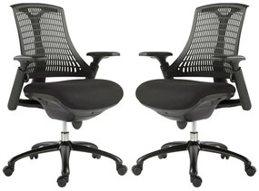 Kit 2 Cadeiras para Escritório Nagoh Office Giratória Preto  G56 - Gran Belo