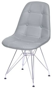 Cadeira Eames Botone Cinza Base Cromada - 53450 Sun House