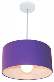 Pendente Cilíndrico Roxo MJ-4146 Para Mesa de Jantar e Estar