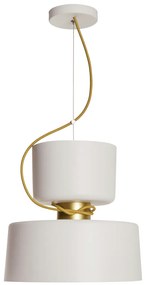 Pendente Cacharrel Ø29,5X29Cm 1Xe27 | Usina 16718/30 (CP-M / PT - Champanhe Metálico / Preto Texturizado)