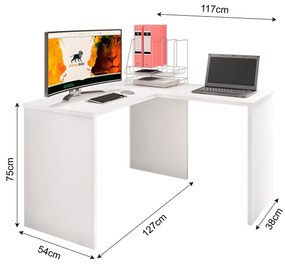 Mesa Escrivaninha Parati L01 com Extensor - ADJ Decor