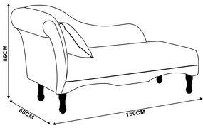Divã Recamier Pés Retrô Medelin 150cm Linho E03 - D'Rossi - Bege