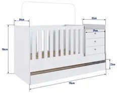 Berço Mini Cama Com Auxiliar Certificado pelo Inmetro BB690 Branco - C