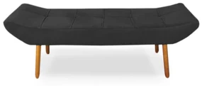 Puff Banqueta 160cm Maya Pés Palito Suede Preto - Sheep Estofados - Preto