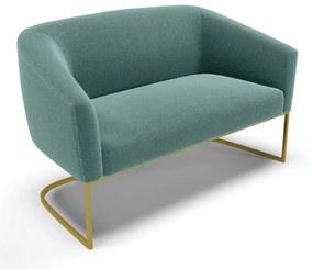 Sofá Namoradeira 2 Lugares Industrial Dourado Stella Bouclê D03 - D'Rossi - Verde Menta