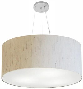 Lustre Pendente Cilíndrico Vivare Md-4135 Cúpula em Tecido 70x30cm - Bivolt