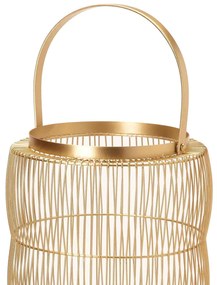 Lanterna Decorativa em Metal Dourado 36x24 cm - D'Rossi