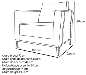 Kit 02 Poltronas Escritório Recepção Sala Dinamarca Linho - ADJ Decor