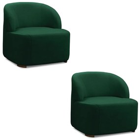Poltrona Decorativa Orgânica kit 2 Diully Bouclê Verde E03 - D'Rossi