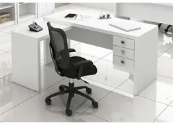 Mesa para Home Office com 03 Gavetas Branco - Tecno Mobili