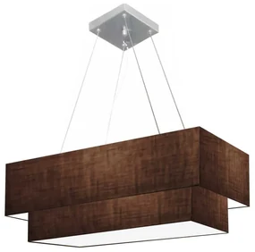 Lustre Pendente Retangular Café MJ-4322 Para Mesa de Jantar e Estar