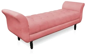 Recamier Olinda Suede 160 cm Pés Torneados Tabaco - D'Rossi - Rose