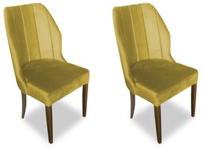 Kit 2 Cadeiras De Jantar Safira Suede Amarelo