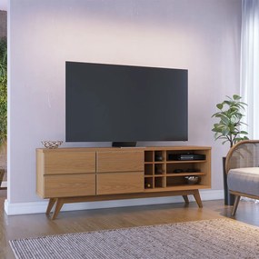 Rack para Sala Bancada de TV 70 Pol 180cm Cinthia C04 - D'Rossi - Freijó