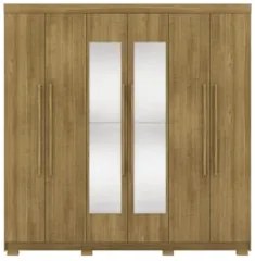 Guarda Roupa Casal 218cm Com Espelho Elegance Nature - Vila Rica