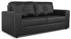 Sofá Living 2 Lugares para Sala de Estar 160cm Licci L07 Couro Preto -