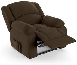 Poltrona do Papai Reclinável Pietra Power Touch Massagem FH9 Veludo Ma