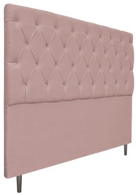 Cabeceira Estofada Liverpool 160 cm Queen Size Suede Rosê - ADJ Decor