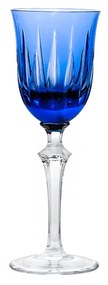 Taça de Cristal Lapidado Artesanal para Licor - 66 - Azul Escuro  66 - Azul Escuro
