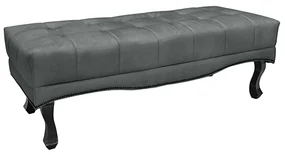 Recamier Decorativo 90cm Loewe Veludo Pés de Madeira Cinza G63 - Gran Belo