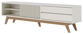 Rack para Sala Bancada de TV 75 Pol 200cm Licia C04 - D'Rossi - Off White